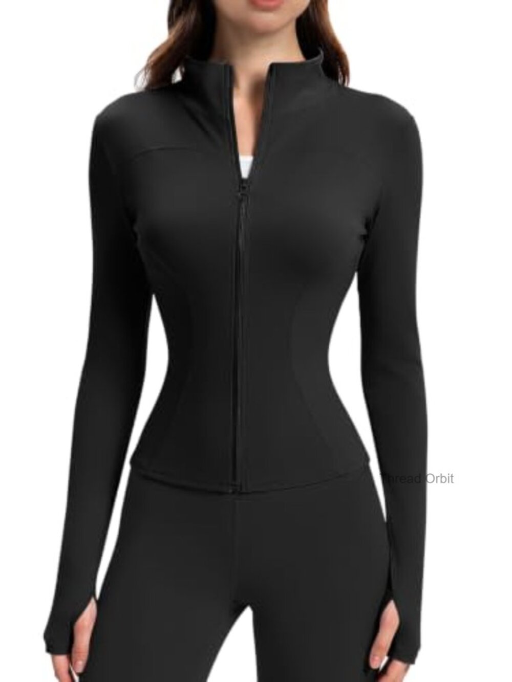 Women's Full Zip Slim Fit Lightweight Yoga Running Workout Jacket Thumb Holes